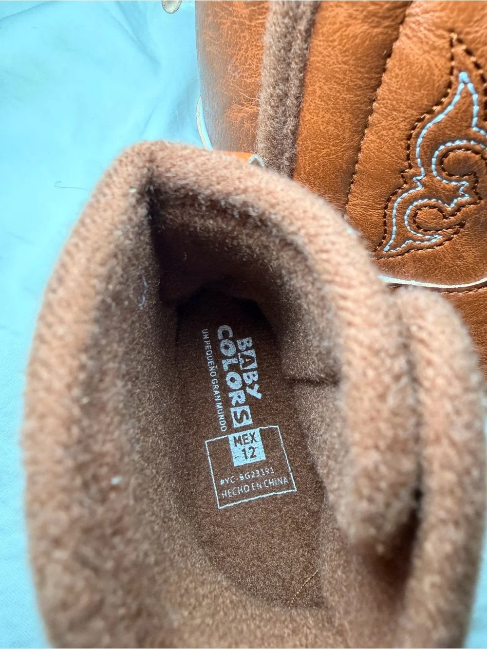 Brown Faux-Leather Baby Cowboy Booties - Cozy Walker Shoes